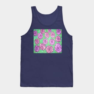 Preppy Rose Garden Print Tank Top